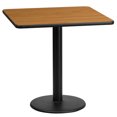 thumbnail image 1 of Flash Furniture 24'' Square Natural Laminate Table Top with 18'' Round Table Height Base - XU-NATTB-2424-TR18-GG, 1 of 5