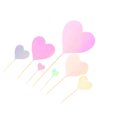 thumbnail image 3 of 7pcs/set Cake Topper Heart Shape Wedding Birthday Cake Simple topper cake top decor Design Paper Top Flag Decoration, Pink, 3 of 7