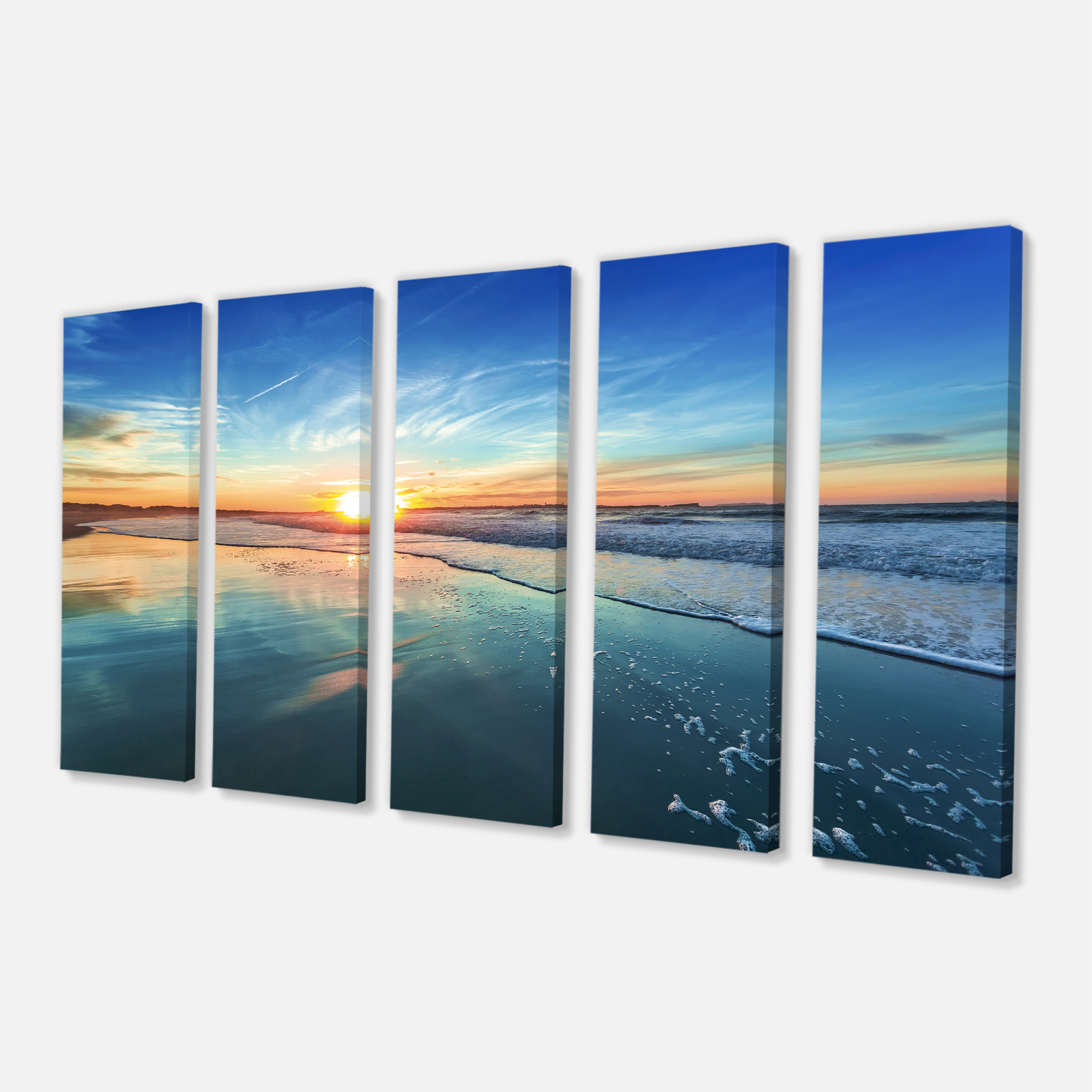 Tableau mural imprimée sur toile Design Art la mer et soleil