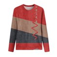 thumbnail image 3 of Nouveaux Hauts pour Femmes 2023 Imprimés Décontractés Amples à Col Rond Grande Taille T-shirt à Manches Longues Hauts Blouse, 3 of 3