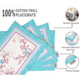 thumbnail image 4 of Vargottam Napperons - Napperon pour Table à Manger, Ensemble de 4 - Serviette en Coton Imprimée et Réversible - Napperons d'Intérieur pour Table de Salle à Manger à la Maison et dans la Cuisine - Oiseaux et Floral (Rose et Bleu), 4 of 5