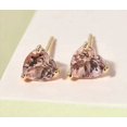 thumbnail image 1 of Morganite Heart 925 Sterling Silver Stud Morganite Premium Gemstone Stud Earring, 1 of 4
