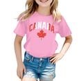 thumbnail image 4 of T-shirt à Manches Courtes pour Filles de la Fête du Canada, Col Rond d'Été, Coupe Décontractée, Chandails de Base, 4 of 4