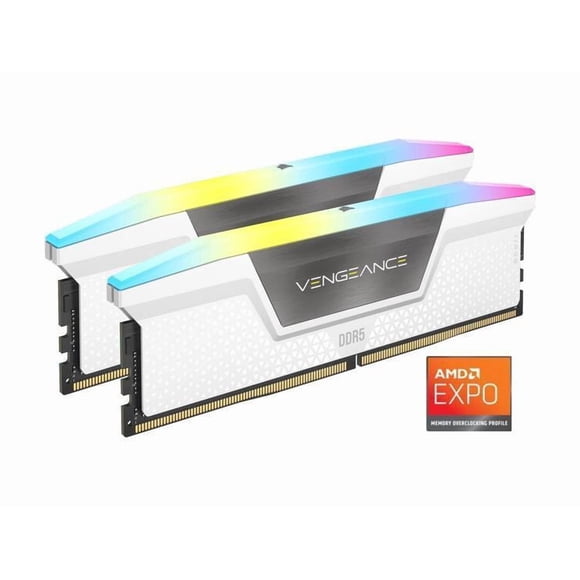 CORSAIR Vengeance RGB 32GB (2 x 16GB) 288-Pin PC RAM DDR5 6000 (PC5 48000) Desktop Memory Model CMH32GX5M2E6000Z36W