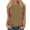 thumbnail image 1 of Erwazi Débardeurs d'Été pour Femmes Grande Taille Col Rond Sans Manches Chandails Basiques pour Femmes T-Shirts Décontractés Amples, 1 of 4