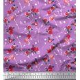 thumbnail image 1 of Soimoi Velvet Fabric Leaves, & Rose Floral Print Sewing Fabric Yard 58 Inch Wide, 1 of 3