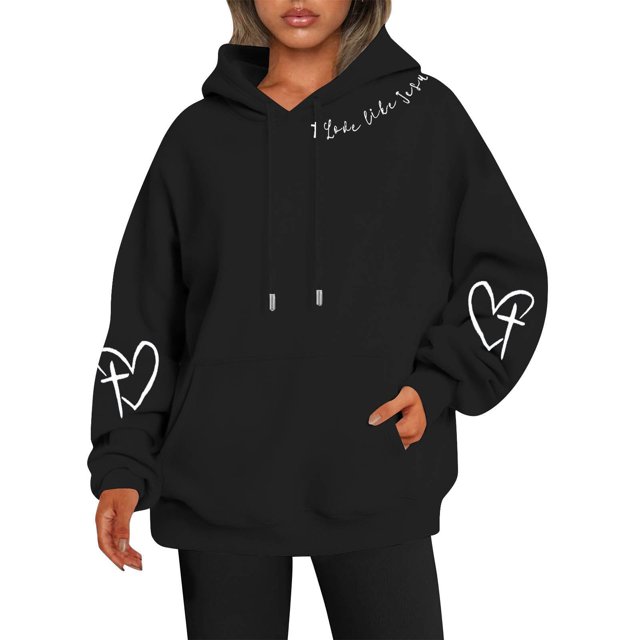 Chandail à Capuchon Imprimé Réversible pour Femmes avec Poches, Manches Longues, Chandail Décontracté, Chandail à Capuchon 100 pour Cent Polyester, Chandail à Capuchon pour Femmes, Vêtements d'Automne, Ados, Petit, Chandail pour Femmes, Chandails à Capuchon pour Femmes avec Fermeture Éclair