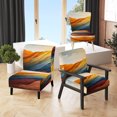 thumbnail image 1 of Designart "horizon Bold And Expressive Mountains I" Multi-Color Modern Upholstered Accent Chair - Traditional Arm Chair For Bedroom, 1 of 7