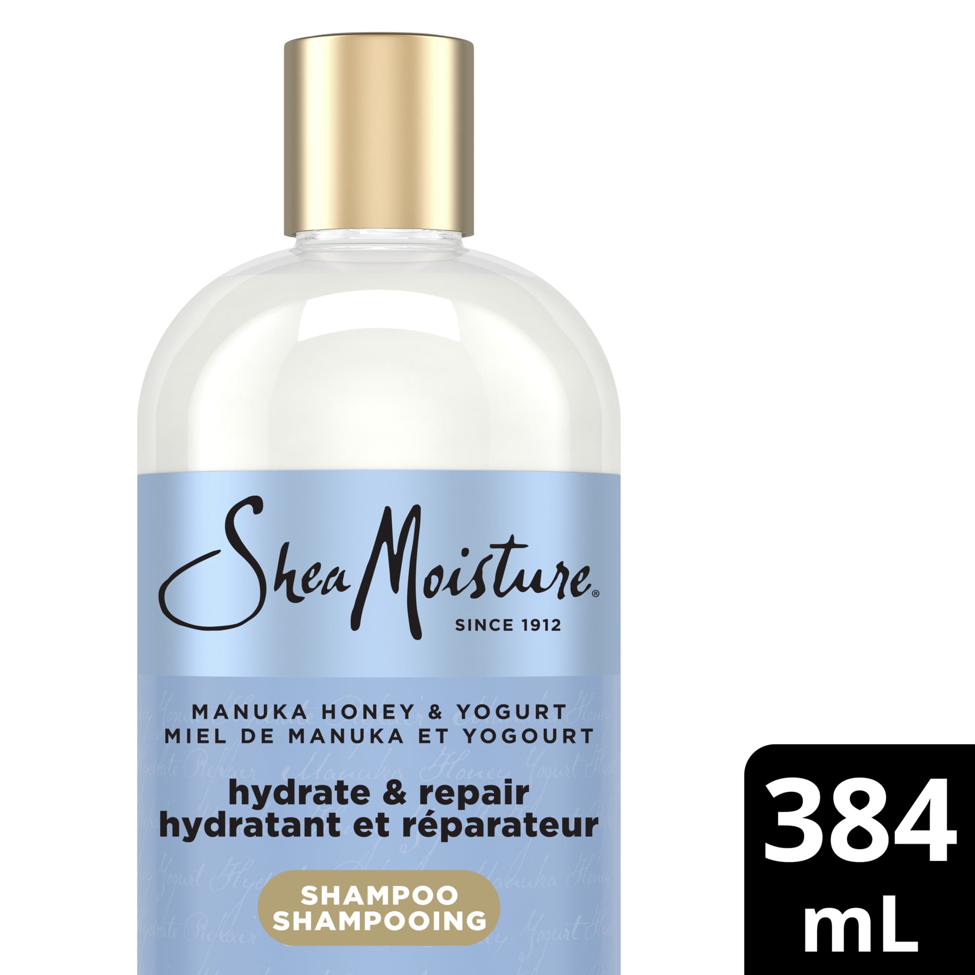 SheaMoisture Shampooing Hydratant et Réparateur pour Cheveux Ondulés et Bouclés Miel de Manuka et Yogourt, 384 ml