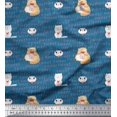 thumbnail image 1 of Soimoi Poly Georgette Fabric Sweet Cat Kids Decor Fabric Printed Yard 52 Inch Wide, 1 of 3