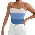 thumbnail image 1 of Yuyuzo Camisole Tops for Women Spaghetti Strap Tank Tops Ribbed Knit Cami Shirts Sleeveless Basic Top Color Block, 1 of 7