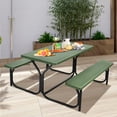 thumbnail image 4 of Gymax Picnic Table Camping Picnic Bench Set Backyard Garden Patio Dining Party Green, 4 of 10