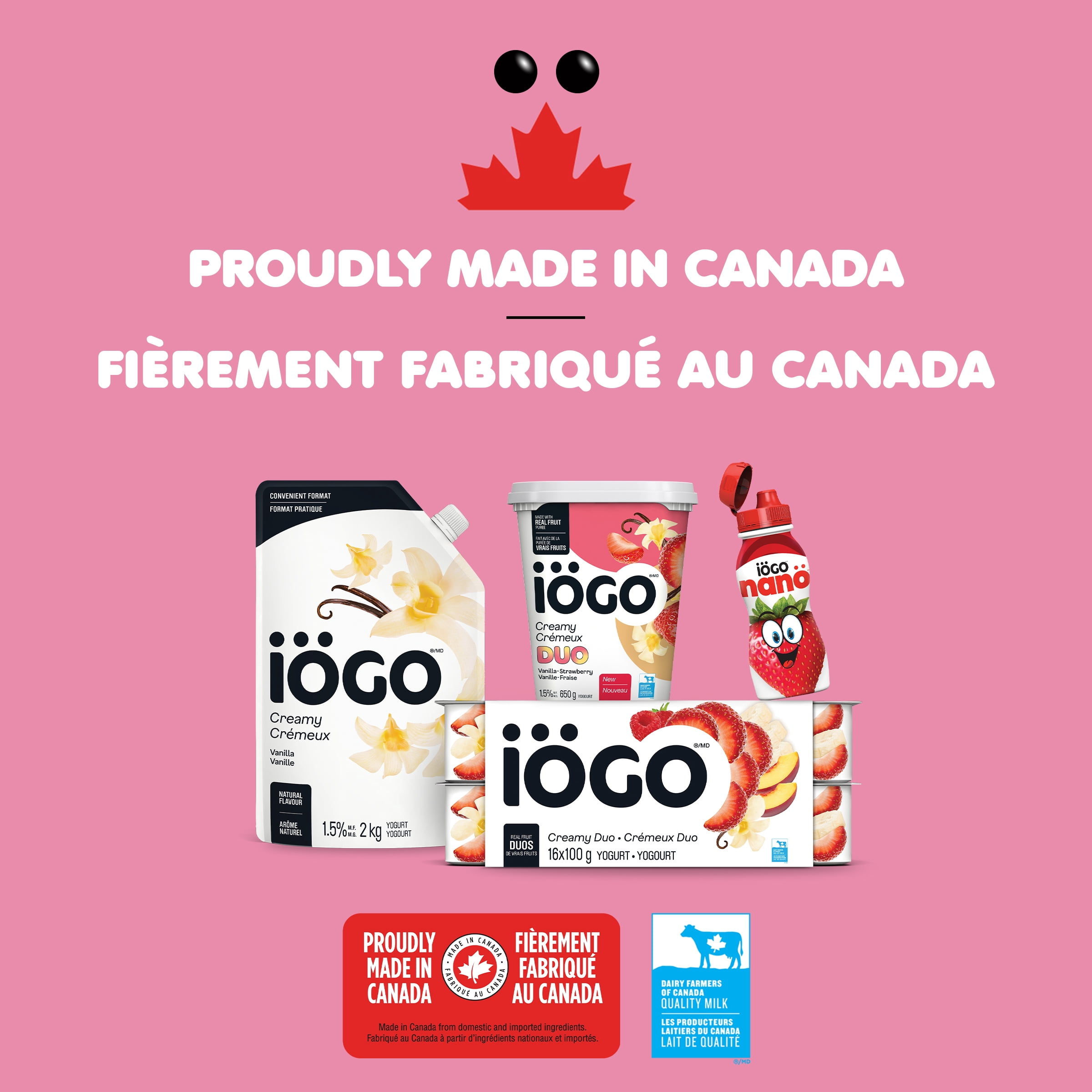 iOGO nano Yogourt à la Vanille en Bouteille,  1% , Yogourt à Boire