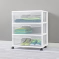 thumbnail image 4 of Sterilite Wide 3 Drawer Cart, White, 4 of 8