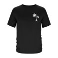 thumbnail image 4 of Pisexur T Shirts for Man , Hommes Mode Décontractée Imprimé Col Rond T-Shirt Pull Manches Courtes Blouse Noir, L Chemises de Golf Hommes & Chemises Hommes, 4 of 6