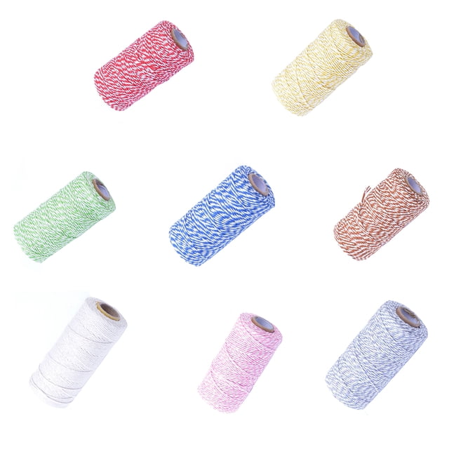 Becaristey Ficelle en Coton Ficelle Double Couleur pour Bricolage Brun et Blanc 1 Ensemble
