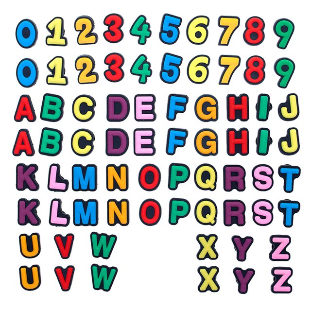 TOPTIE 720 PCS Letters Numbers Shoe Charms PVC Charms for Shoes Customized Wristband Bracelet