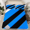 thumbnail image 2 of Erosebridal Abstract Geometry Lines Bed Sheets Set Full Size,Blue Black Aesthetic Art Bedding Sets Full Size,Geometric Pattern Bed Sheets Full,Microfiber Room Decoration,4pcs, 2 of 7