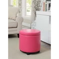 thumbnail image 2 of Convenience Concepts Designs4Comfort Round Storage Ottoman in Pink, 2 of 9