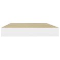 thumbnail image 3 of vidaXL Floating Wall Shelf Oak and White 50x23x3.8 cm MDF, 3 of 4