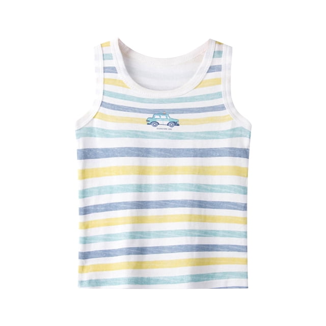 MIASHUI Débardeurs Garçons Camisoles Garçons T-Shirts Enfants Coton Sans Manches Débardeurs, Vert, 10-11 Ans