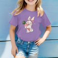thumbnail image 2 of GDREDA Vêtements Fille T-Shirt Décontracté pour Enfants Mode Imprimé Col Rond Manches Courtes Tunique à Manches Courtes pour Fille Violet, 2-3 Ans, 2 of 4