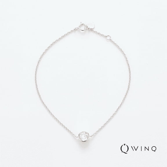 WINQ Solitaire Bezel Bracelet Lab Grown Diamond 14K Gold
