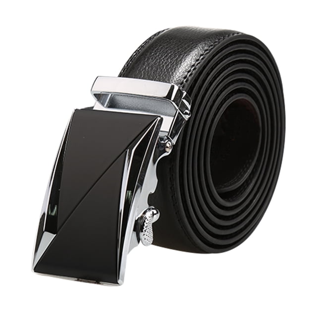 INSPIRE CHIC Men's Ratchet Automatic Buckle Large Leather Dress Belt Width 1 3/8'