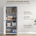 thumbnail image 4 of HOMCOM 72" Freestanding Kitchen Pantry, Buffet Cabinet, White, 4 of 10