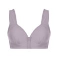 thumbnail image 1 of RKSTN Bras for Women Front Closure Plus Size Full Coverage Bra Solid Color V Neck Underwire One-Piece Everyday Underwear, 1 of 9