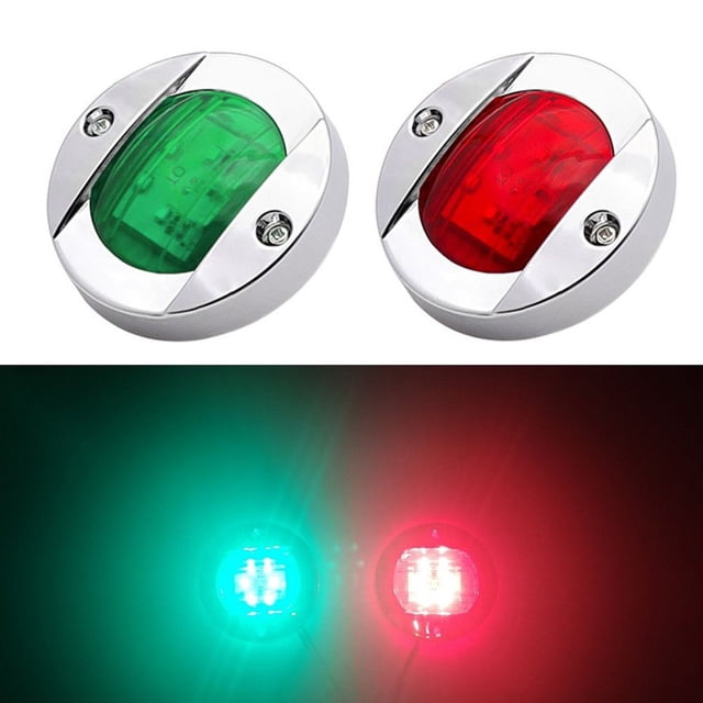2X Red Green Navigation Boat Light LED 12V Yacht Stern Signal Lamp Marine Lights