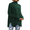 thumbnail image 1 of Women'S Oversized Loose Sweater Autumn Batwing Sleeve Ribbed Tunic Sweater Dark Green L, 1 of 9