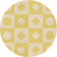 thumbnail image 1 of Ahgly Company Tapis d'Intérieur Lavable en Machine Carré Transitionnel Jaune Soleil, 3 Pieds Carré, 1 of 7
