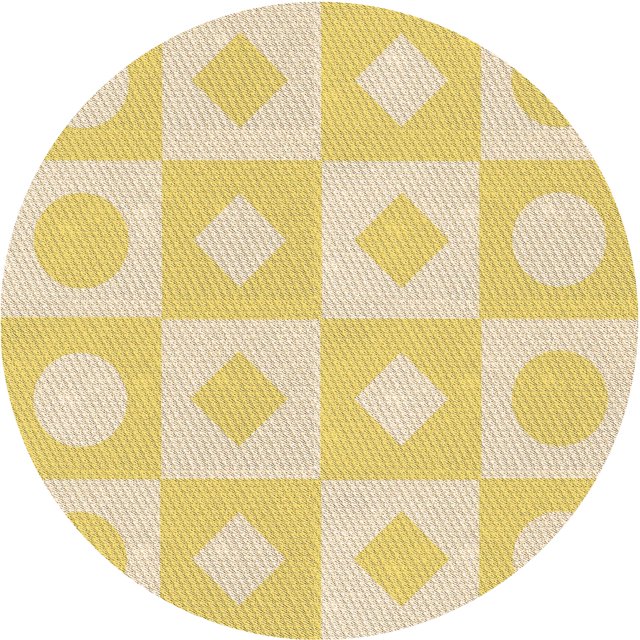 Ahgly Company Tapis d'Intérieur Lavable en Machine Carré Transitionnel Jaune Soleil, 3 Pieds Carré