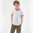 thumbnail image 2 of Toddler Girls Summer Tops Tees Color Block Short Sleeve Crewneck Loose Fit Casual T Shirt Daily Spring Shirts For Kid 8-9T, 2 of 7