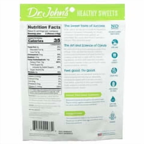 Dr. John's Healthy Sweets, Classic Fruit Hard Candy, + Fiber & Vitamin C, Blue Raspberry, Cherry, Grape, Lemon, Lime, & Orange, Sugar Free, 3.85 oz (109 g)