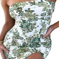 thumbnail image 4 of Floral Print Strapless Mini Dress with Slit Hem for Women, 4 of 7