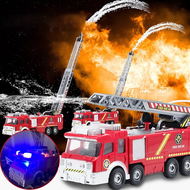 Camion de pompiers avec échelle, lance à incendie, système de pulvérisation d'eau, éclairage et effets sonores. - Pologne, Produits Neufs - Plate-forme de vente en gros | B2B