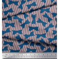 thumbnail image 2 of Soimoi Purple Rayon Crepe Fabric Bow & Stripe Print Fabric by the Yard 46 Inch Wide, 2 of 5