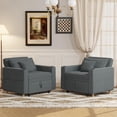 thumbnail image 2 of AECOJOY Fauteuil Convertible 3 en 1: Canapé-Lit et Futon avec Dossier Réglable et 2 Coussins - Gris Foncé, 2 of 10