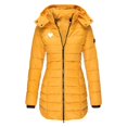 thumbnail image 1 of Fankiway Veste Décontractée Mi-Longue à Capuche à Manches Longues pour Femme avec Petit Imprimé Style Jaune P, 1 of 4