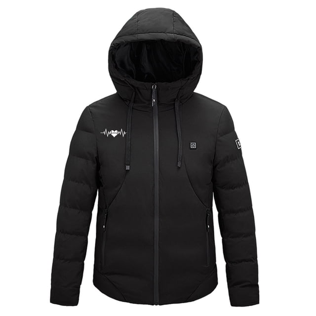 Penkiiy Heated Jackets for Women Men USB Intelligent Constant Temperature Heated Windproof Plus Size Men And Women Winter 4 Heated Jacket Coat XXL Black