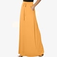 thumbnail image 4 of FAIWAD Women's Elastic High Waisted Maxi Skirt Drawstring Loose Casual Basic A-Line Skirts with Pockets, 4 of 8