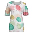 thumbnail image 3 of Birdeem Fashion Woman Round Neck Printing Short Sleeve T Shirt Blouse Tops Sweatshirt, 3 of 4