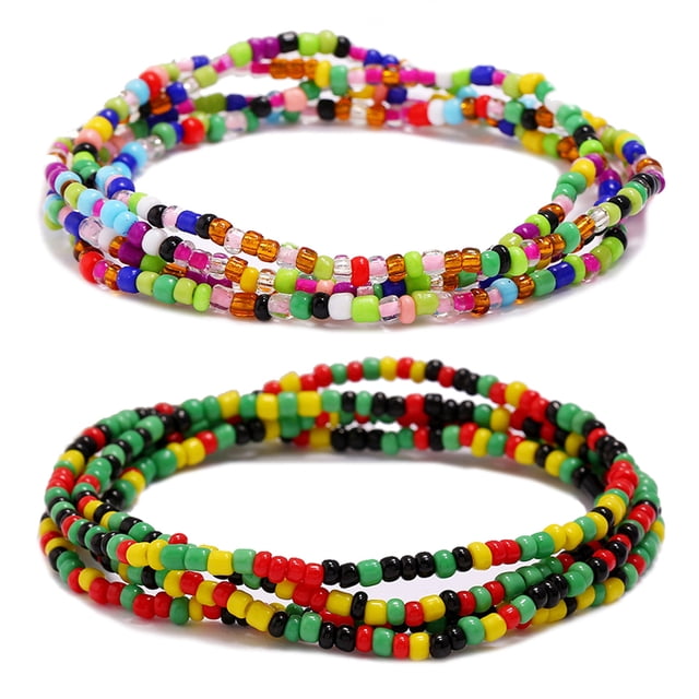 2PCS Women Waist Bead Chain Fashion Bead Body Chain Belly Chain for Beach