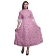 thumbnail image 1 of Bimba Robe Chemise Décontractée à Imprimé Floral pour Femme, Robe Évasée Mi-Mollet de Fête - X-Grand, 1 of 5