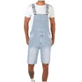 thumbnail image 1 of JIUKE Jumpsuits for Men Casual Summer Washed Suspender Short Rompers 1 Piece Straight Leg Shorts Overalls, 1 of 5