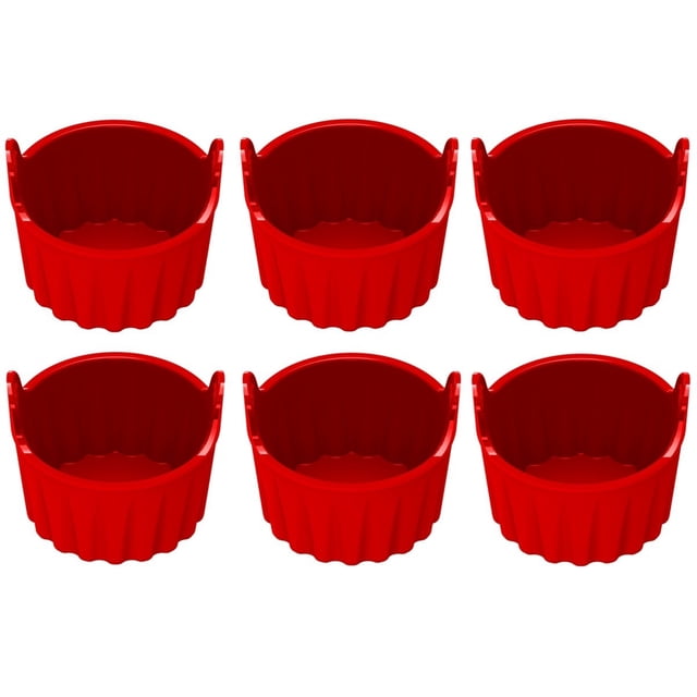 6-Piece Silicone Baking Cups for Air Fryer,Versatile Ramekins for Eggs,Muffins,Cupcakes Heat Resistant,Non-Stick,Multi-Color Set