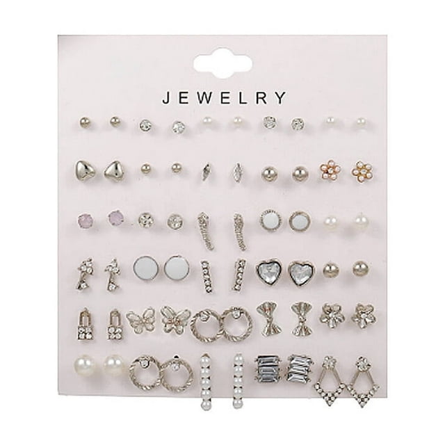 CHOK 30 Paires Boucles d'Oreilles Modernes Chic Boucles d'Oreilles en Strass Touche Élégante Mode Intemporelle Aretes de Mujer Style7