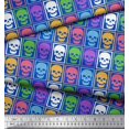 thumbnail image 3 of Soimoi Velvet Fabric Skull Halloween Print Fabric by The Yard 58 Inch Wide, 3 of 3